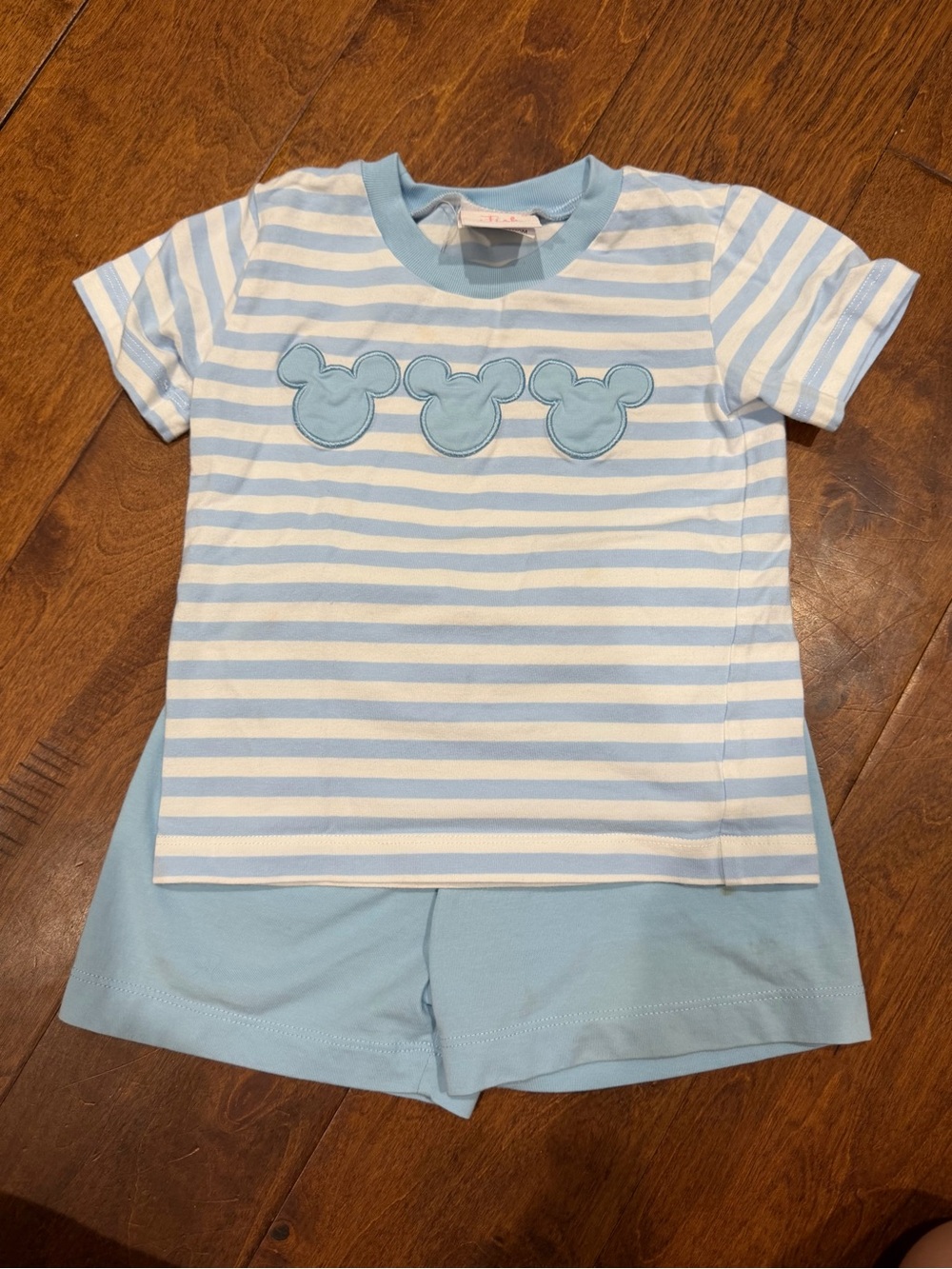 Boys Light Blue & White Mickey set